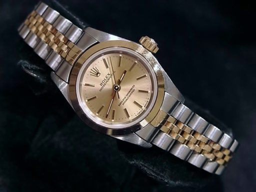 Rolex Two-Tone Oyster Perpetual 67183 Champagne -4