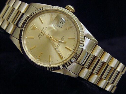 Rolex 14K Yellow Gold Date 15037 Champagne -4