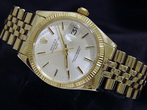 Rolex 14K Yellow Gold Date 1503 Silver -4