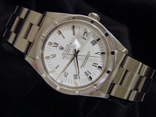 Rolex Stainless Steel Date 15010 White Roman-4