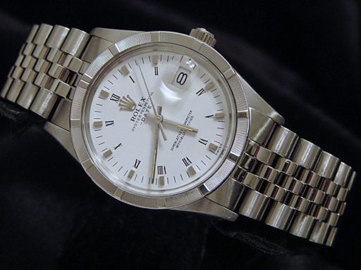 Rolex Stainless Steel Date 15010 White Roman-5