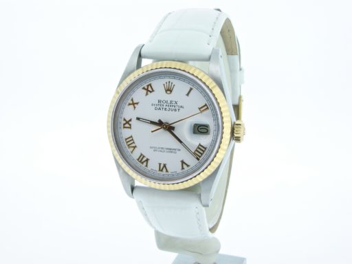 Rolex Two-Tone Datejust 16013 White Roman-7