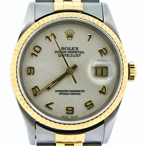 Rolex Two-Tone Datejust 16233 White Arabic-1