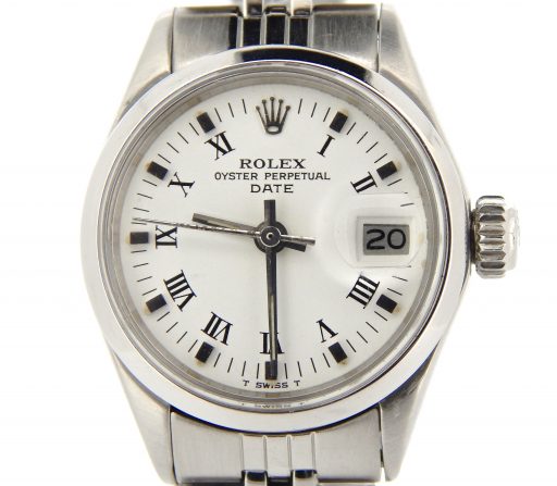 Rolex Stainless Steel Date 6516 White Roman-1