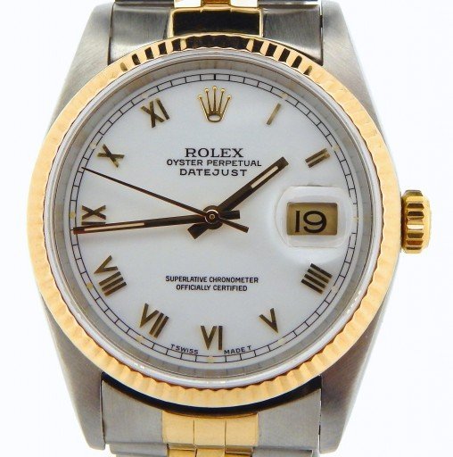 Rolex Two-Tone Datejust 16233 White Roman-1