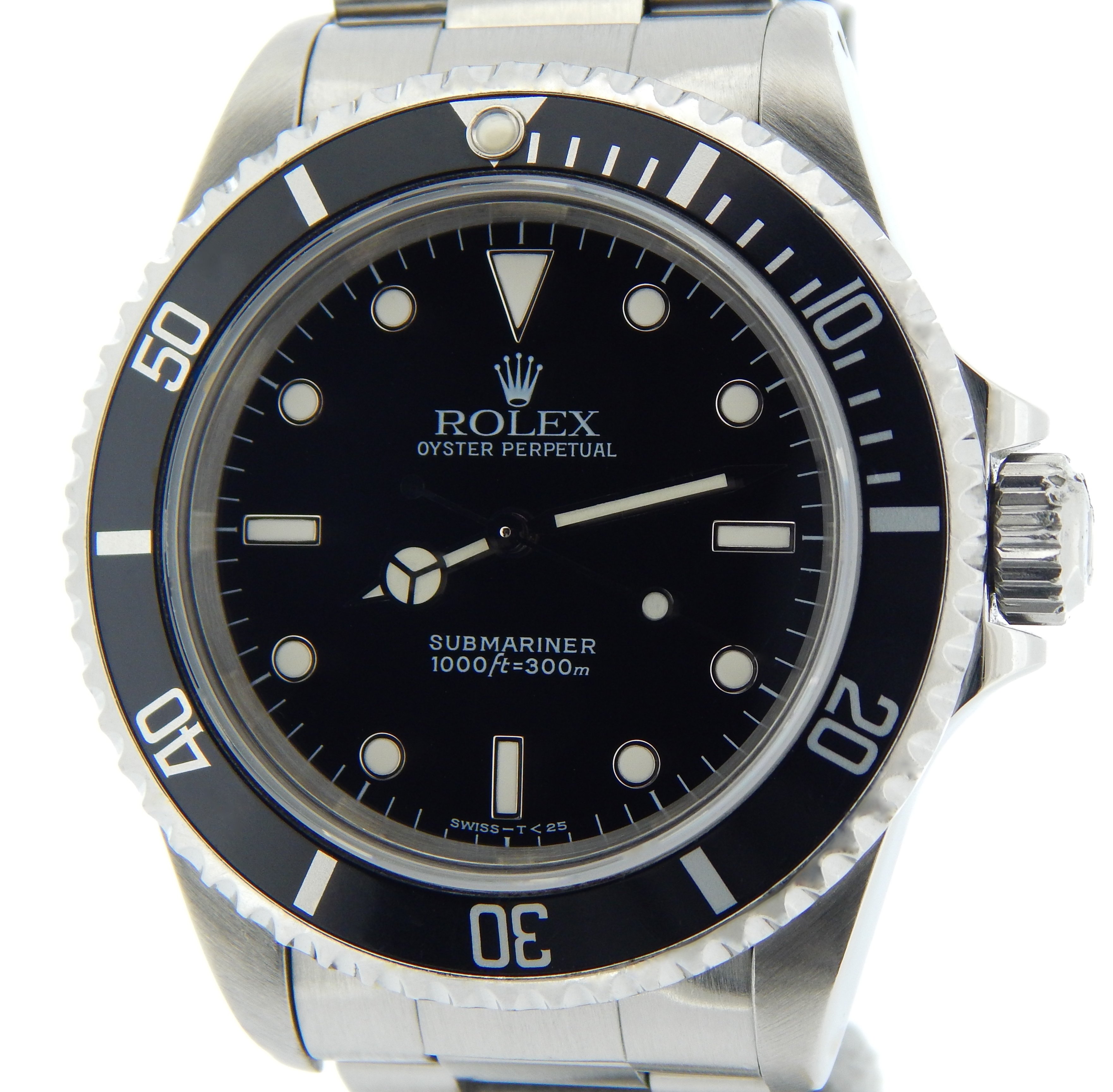 1990 Rolex Submariner Men's Watch 14060 Black Dial Bezel 40mm