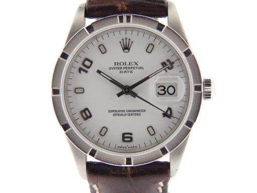 Rolex Stainless Steel Date 15210 White Arabic-1