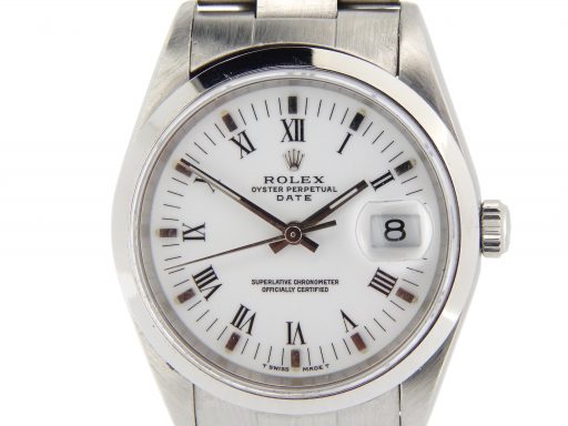 Rolex Stainless Steel Date 15200 White Roman-1