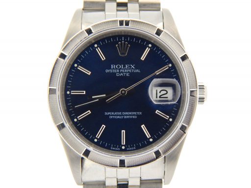 Rolex Stainless Steel Date 15210 Blue -1