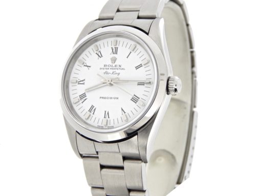 Rolex Stainless Steel Air-King 14000 White Roman-6