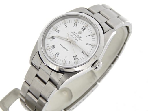 Rolex Stainless Steel Air-King 14000 White Roman-5