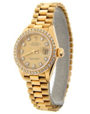 Rolex Yellow Gold Datejust President Crown Collection Diamond 69138 Champagne-10
