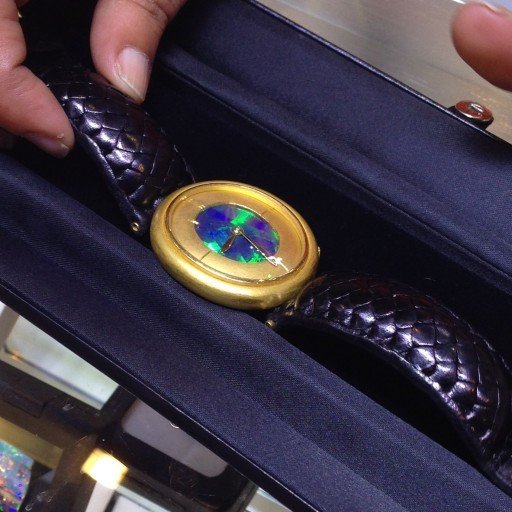 Custom One of a Kind - 24K Gold, Solid Black Opal Dial