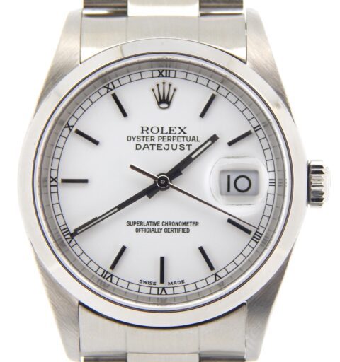 Rolex Stainless Steel Datejust 16200 White -1