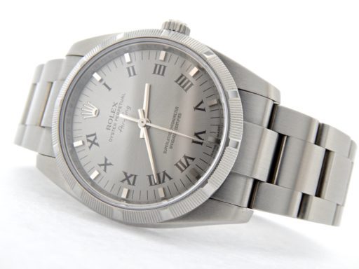Rolex Stainless Steel Air-King 114210 Silver Gray Roman-11