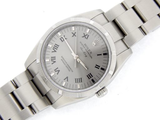 Rolex Stainless Steel Air-King 114210 Silver Gray Roman-8