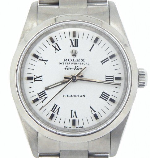 Rolex Stainless Steel Air-King 14000 White-1