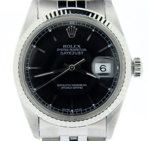 Rolex Stainless Steel Datejust 16014 Black -1