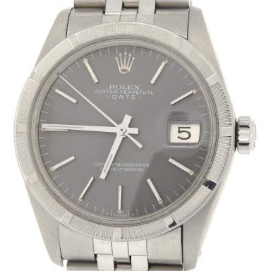 Rolex Stainless Steel Date 1501 Gray Slate -1