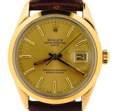 Rolex Gold Shell Date 15505 Champagne, Gold-1