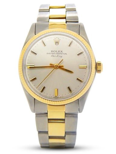 Mens Rolex Two-Tone 14K/SS Air-King Silver 5501
