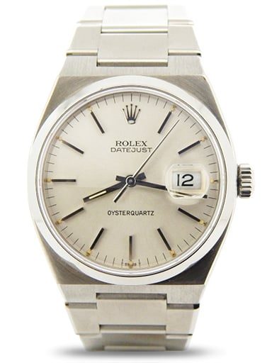 Pre Owned Mens Rolex Stainless Steel Oysterquartz Datejust with Silver Dial 17000