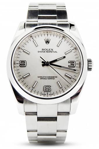 Mens Rolex Stainless Steel Oyster Perpetual Silver Arabic 116000