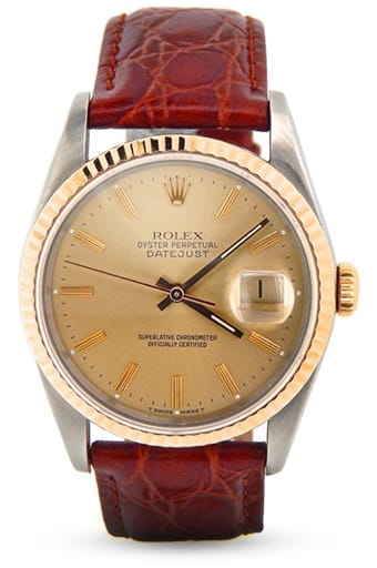 Buy PreOwned Rolex Mens Two-Tone 18K/SS Datejust Champagne 16233 Buy PreOwned Rolex Mens Two-Tone 18K/SS Datejust Champagne 16233