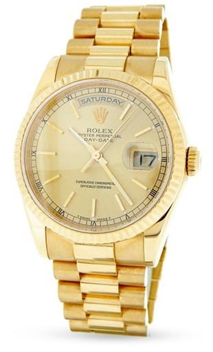 Mens Rolex 18K Gold Day Date President Champagne 118238