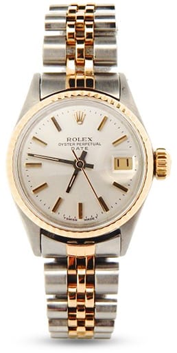 Ladies Rolex Two-Tone 14K/SS Date Silver 6517