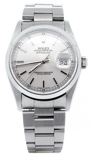 Mens Rolex Stainless Steel Datejust Silver 16200