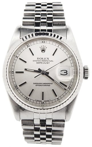 Mens Rolex Stainless Steel Datejust Silver 16234