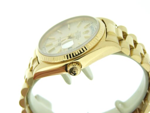 Rolex 18K Yellow Gold Day-Date President 18038 Silver -4