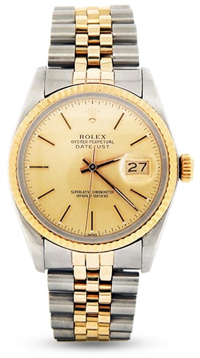 Mens Rolex Two-Tone 18K/SS Datejust Champagne 16013