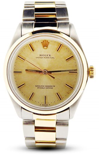Mens Rolex Two-Tone 14K/SS Oyster Perpetual Champagne 1002