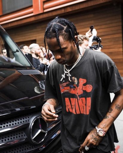 Travis Scott with Rolex Daytona Ref. 116595RBOW