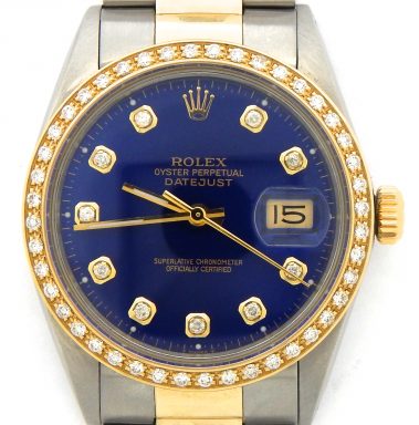 Rolex Two-Tone Datejust 16013 Blue Diamond-1