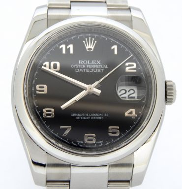Rolex Stainless Steel Datejust 116200 Black Arabic-1
