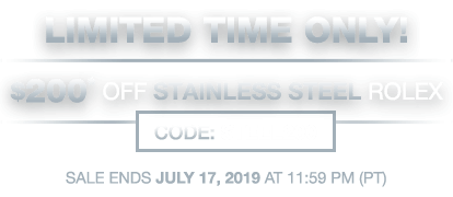 $200 OFF Stainless Steel Rolex Watches!