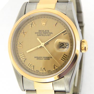 Rolex Two-Tone Datejust 16203 Gold Roman-1