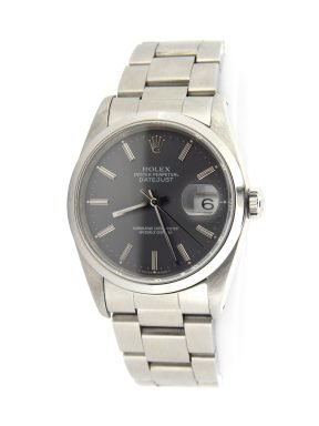 Rolex Stainless Steel Datejust 16200 Gray, Slate -8