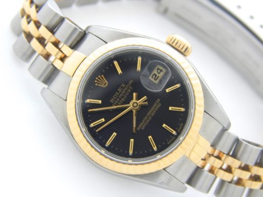 Rolex Two-Tone Datejust 79173 Black Tapestry
