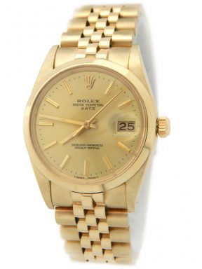 Rolex 14K Yellow Gold Date 15007 Champagne -6