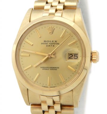 Rolex 14K Yellow Gold Date 15007 Champagne -1