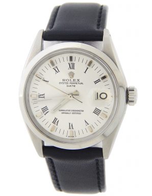 Rolex Stainless Steel Date 1500 White Roman-7