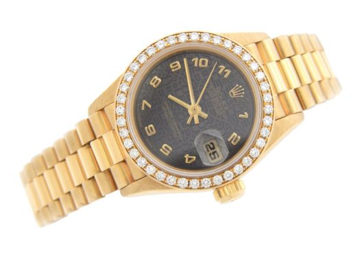 Rolex 18K Yellow Gold Datejust 69178 Slate Arabic-6