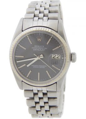 Rolex Stainless Steel Datejust 16014 Gray, Slate -7