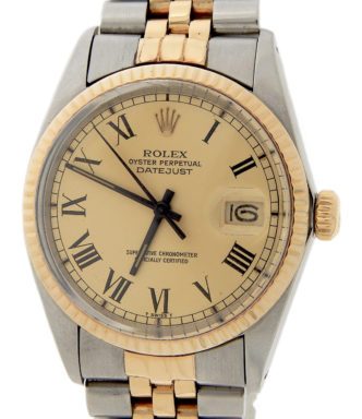 BeckerTime - Mens Rolex 16013 Rolex Two-Tone Datejust 16013 Champagne Roman-1