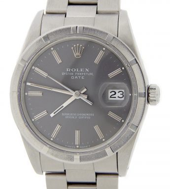 Rolex Stainless Steel Date 15010 Gray, Slate -1