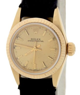 Rolex 14K Yellow Gold Oyster Perpetual 67197 Champagne -1